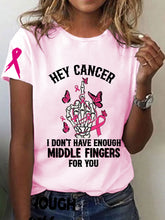 Sensibilisation au cancer du sein des femmes Hey Cancer Je n'ai pas assez de doigts du milieu pour vous T-shirt à manches courtes